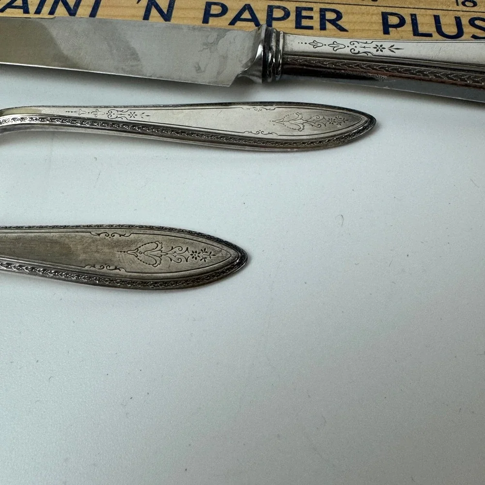 1847 Rogers Bros Argosy Silverplate Flatware Set 3pc Knife Butter Knife Teaspoon